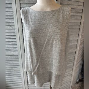 J. Jill Linen Blend Gray Striped Women's Blouse